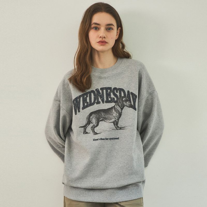 Ugly Dachshund Sweatshirt_Melange Gray