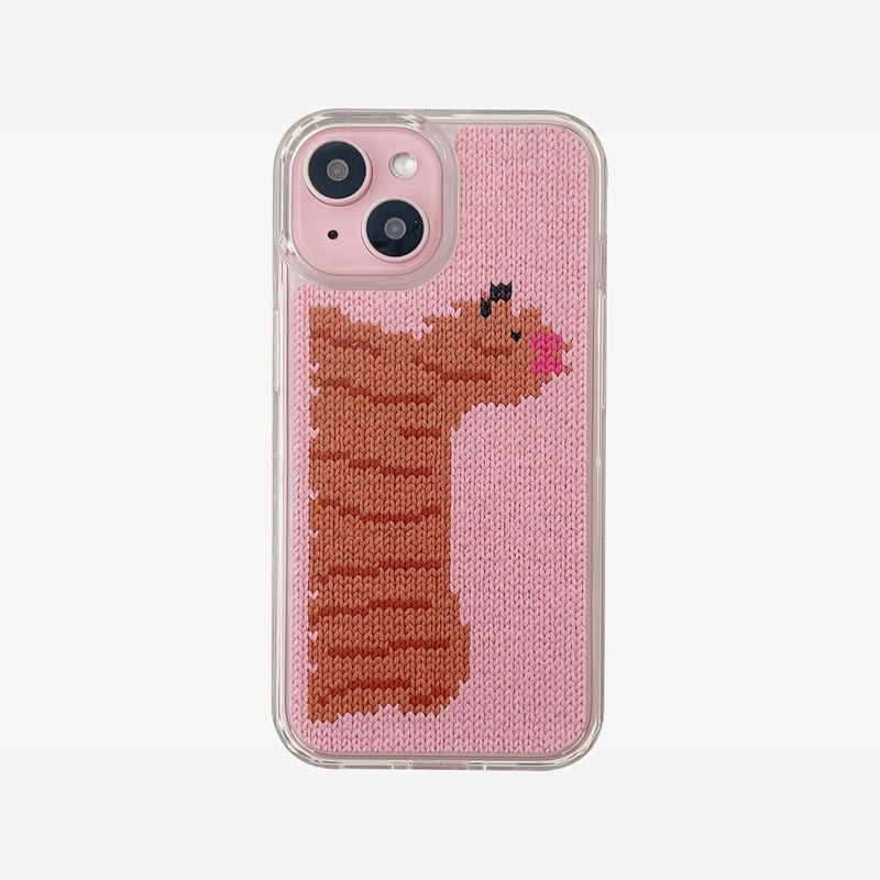DELPHIN(デルフィン)の「DOGS KNIT HARD JELL CASE_PINK(Smartphone Accessories)」