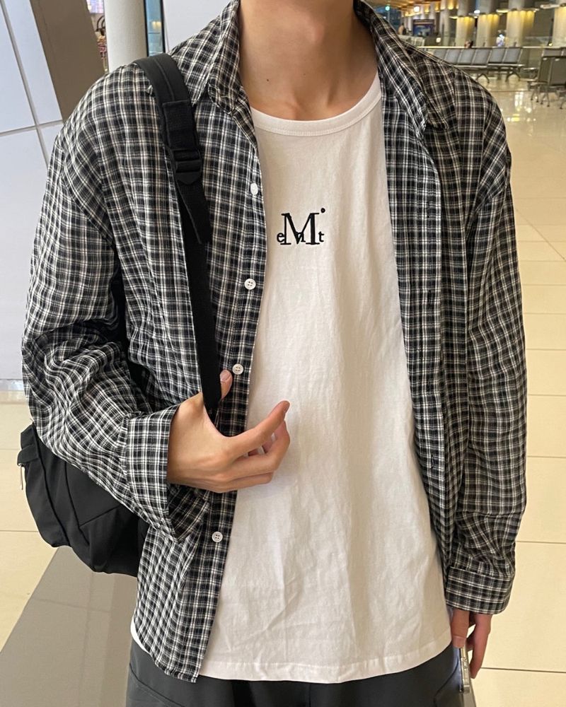 Russ check linen shirts