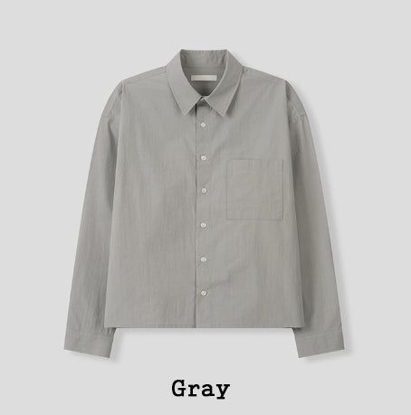 Basic Over Crop Cotton Shirt