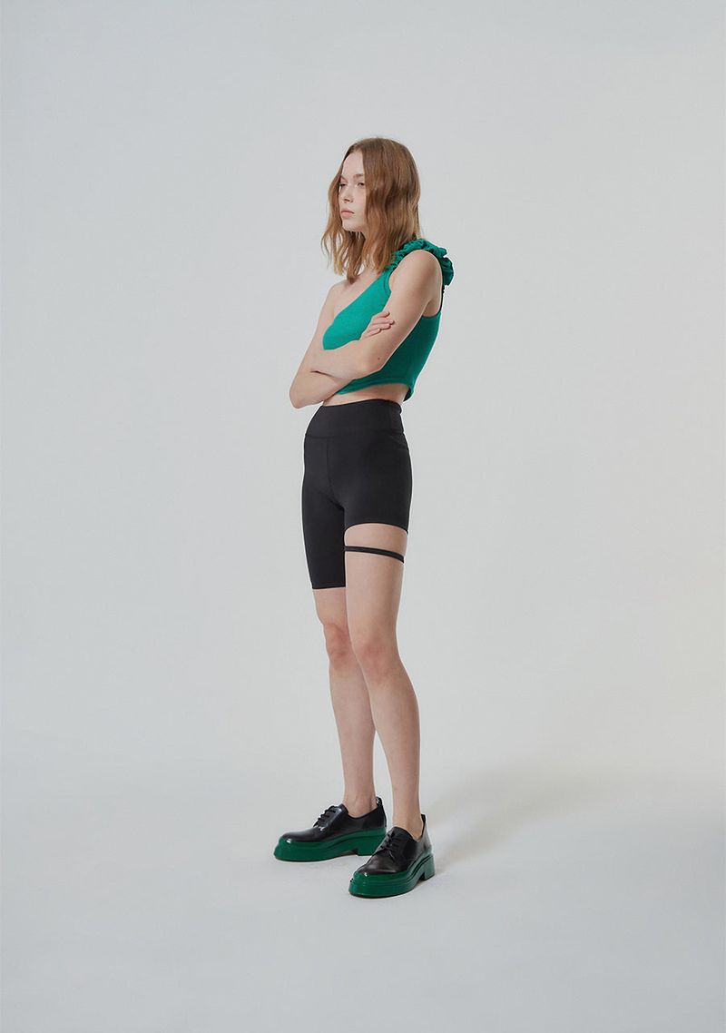 UNBALANCED WRINKLE TOP_GREEN