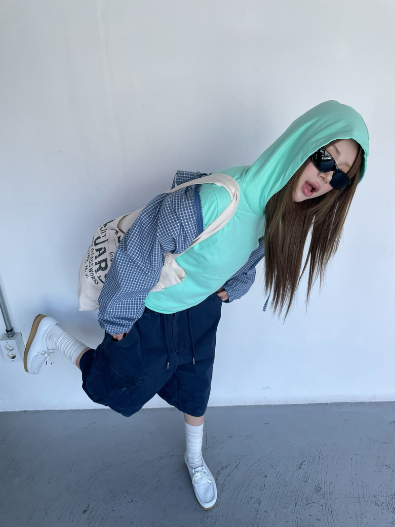 cut out layered hood T