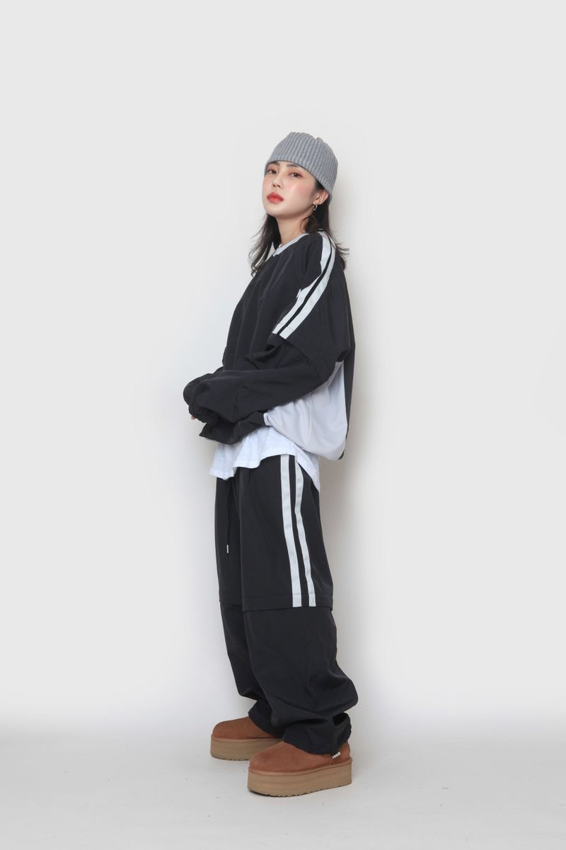 two-way nylon sweatshirt