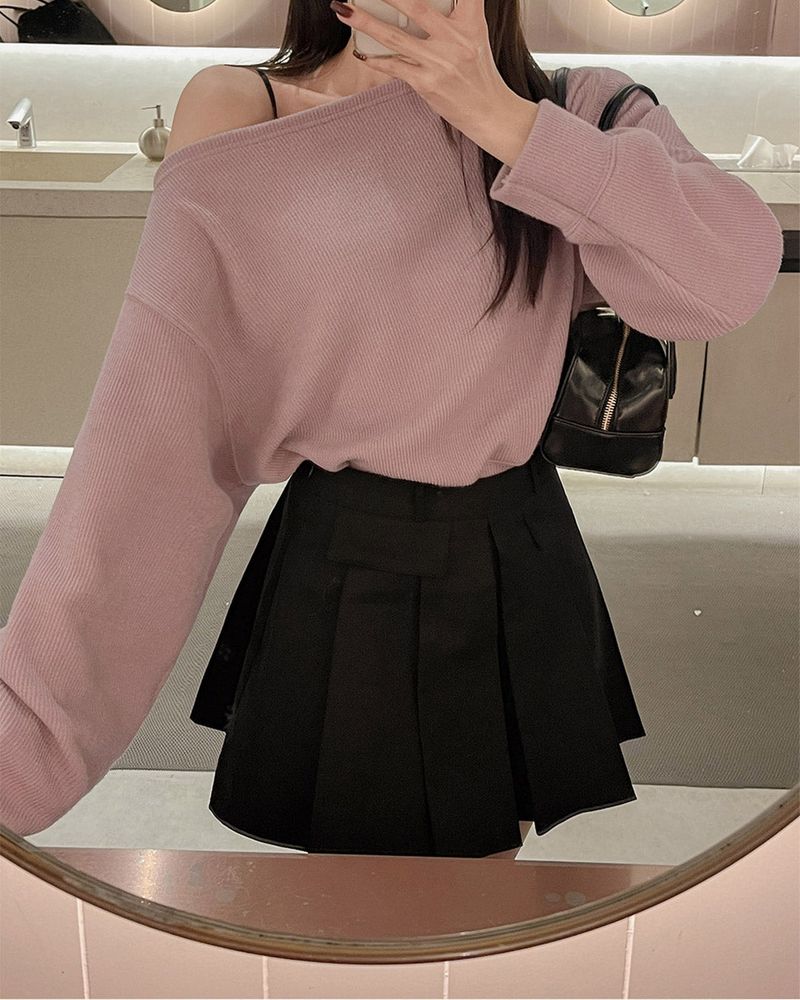 Pocket pleated skirt