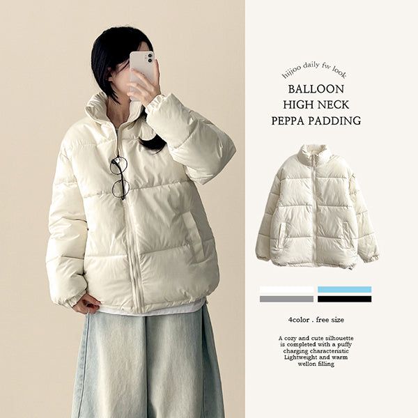 hijjoo（ハイチュー）の「ロングフベーシックオーバーサイズフィットパディットジャンパー（ジャケット/アウター）」