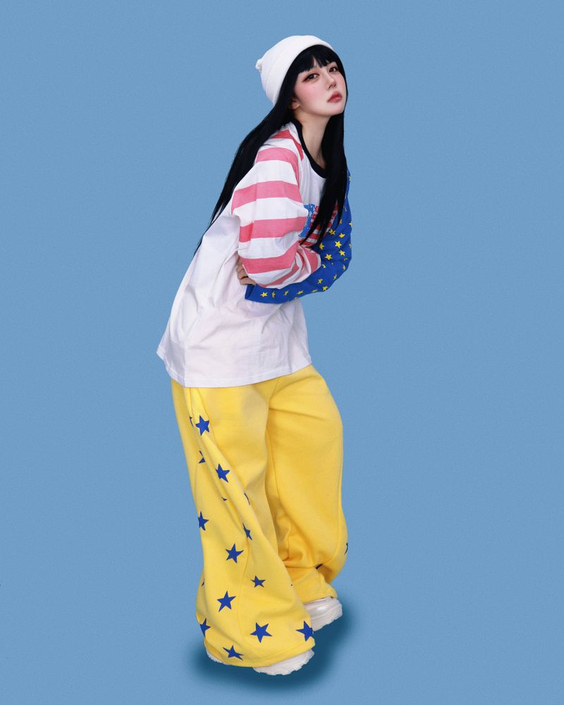 popping-star string wide pants (2color)