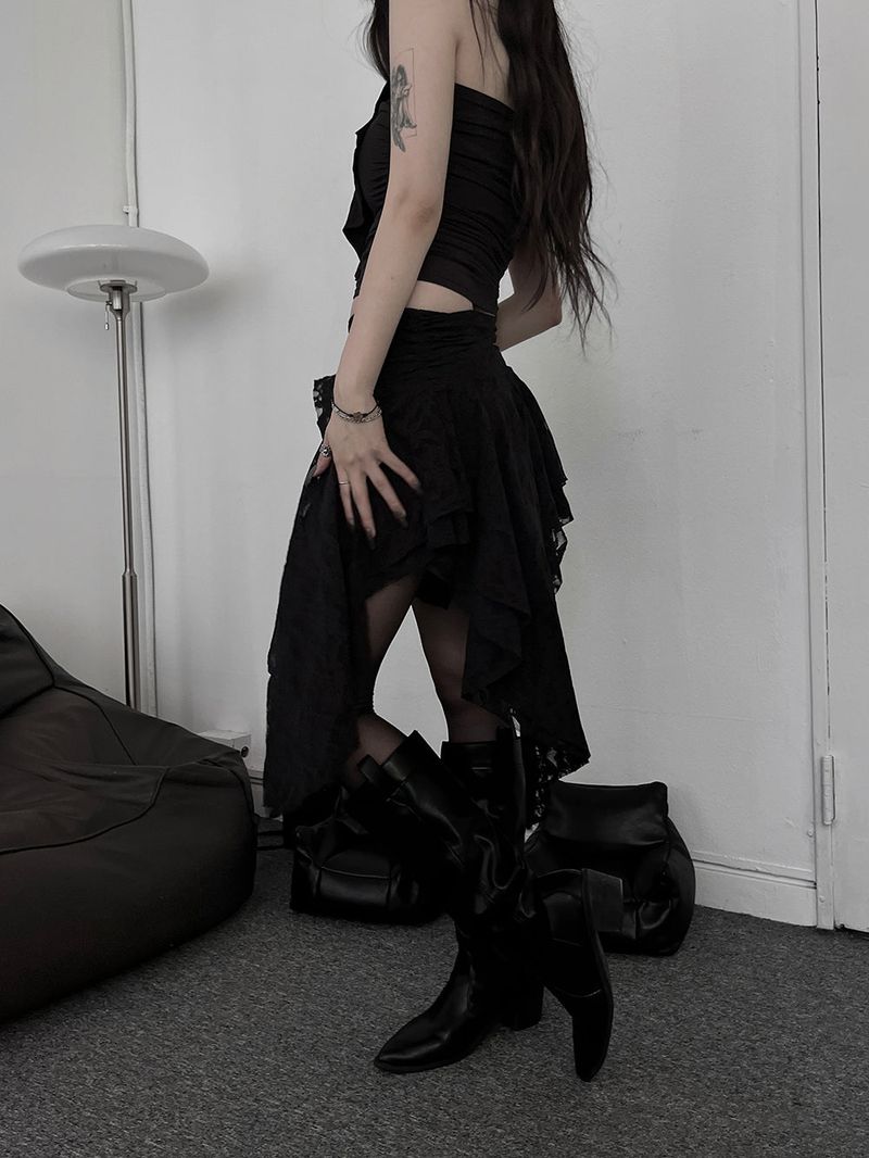 rose uncut skirt (2color)
