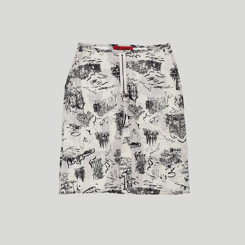 DRAWING ZIPPER SKIRT