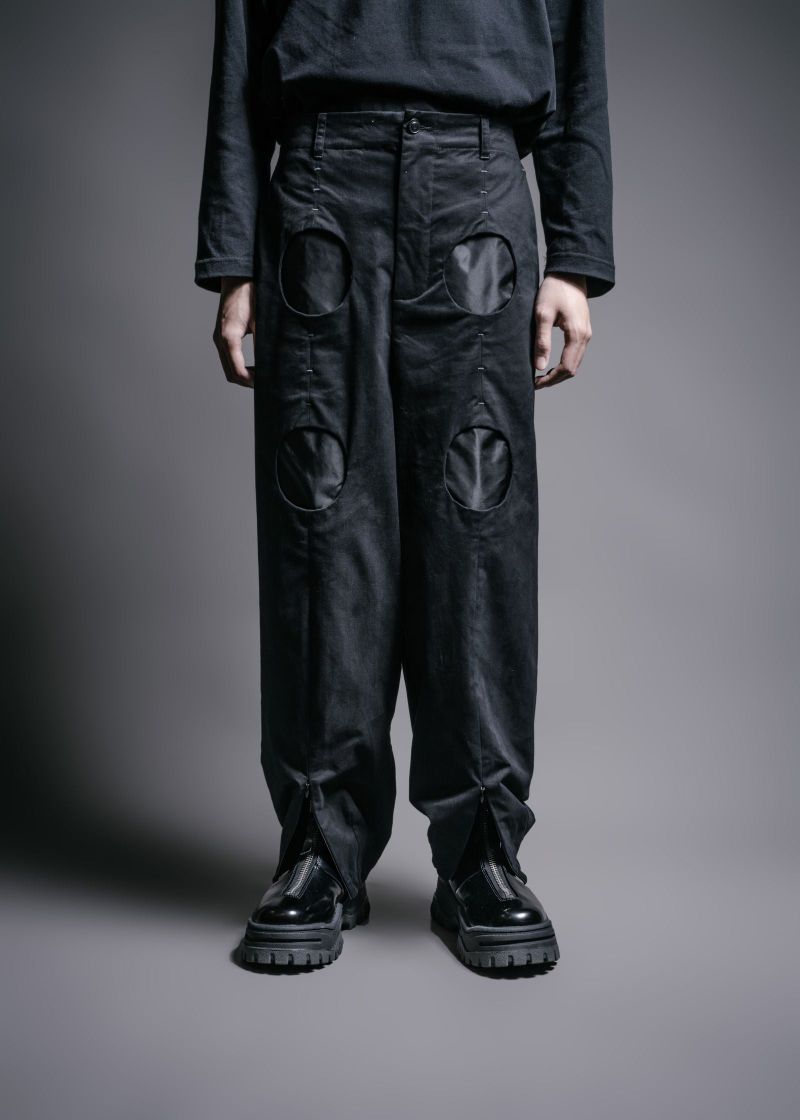 Four-eye carbon peached Pants
