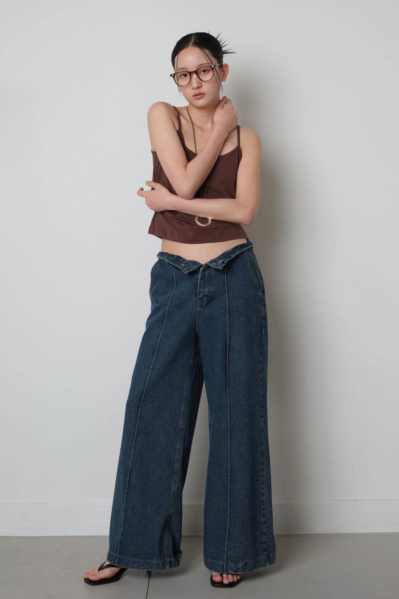Pintuck Wide Denim_Blue