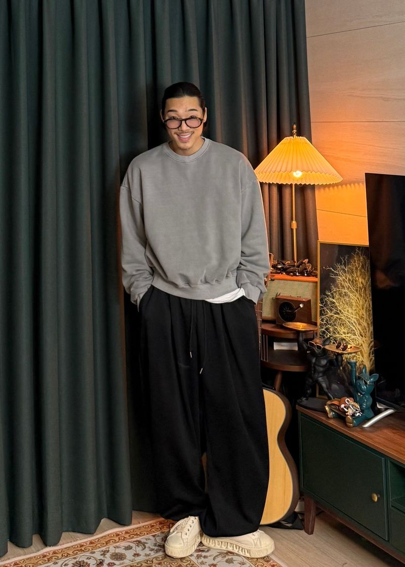 Double-pleated wide string pants 5COLOR