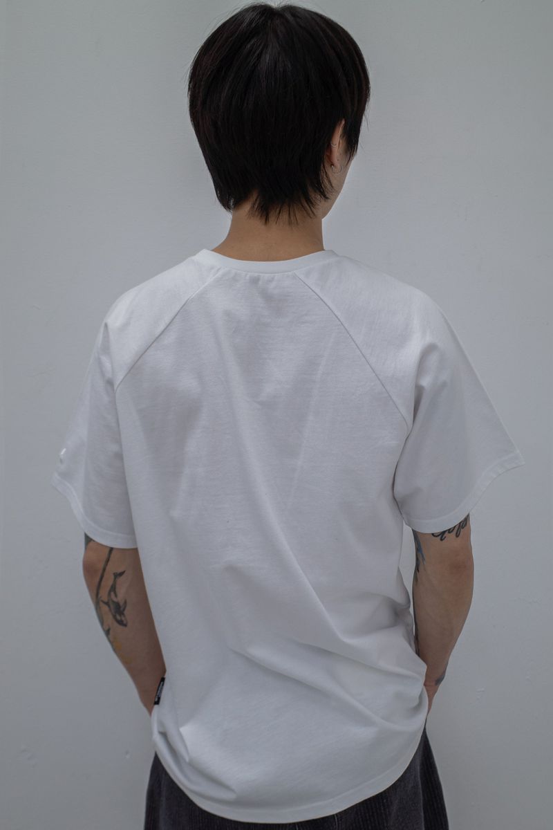 Side Panel Raglan Tee White