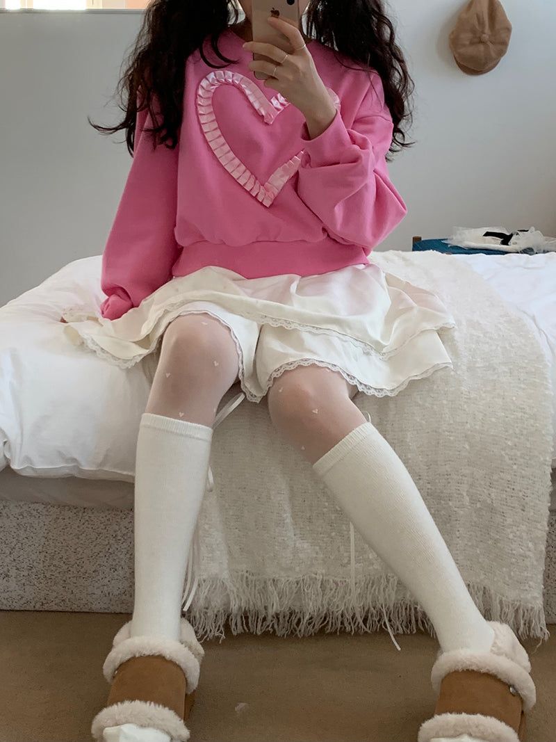 LILLOVE（リローブ）の「heart point stocking (ivory)（Fashion Accessories）」