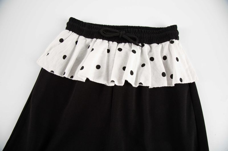 Muse Polka-Dot Ruffle Wide-Leg Pants