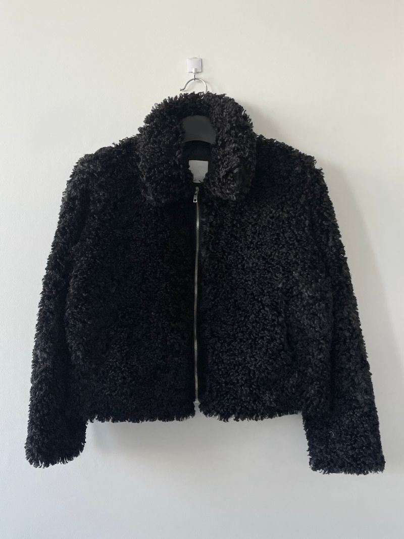 Wild fur collar jacket