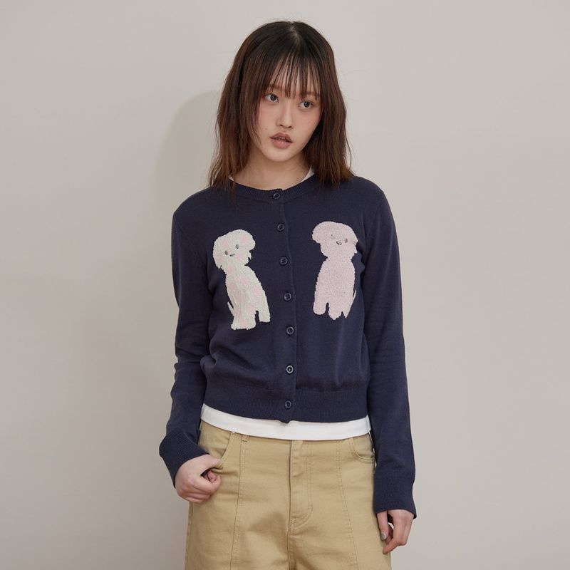 Puppy Boucle Cardigan
