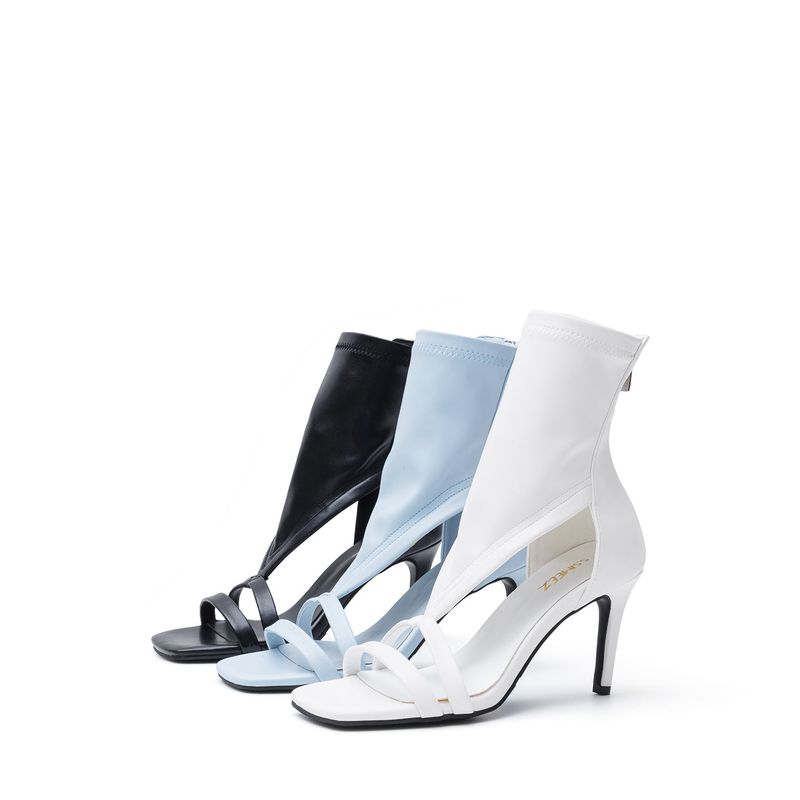 Side Cut-Out Open Toe Heel(Sky Blue)