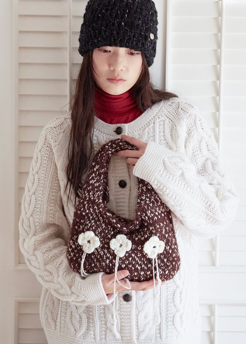 Clover Knit Bag - Brown