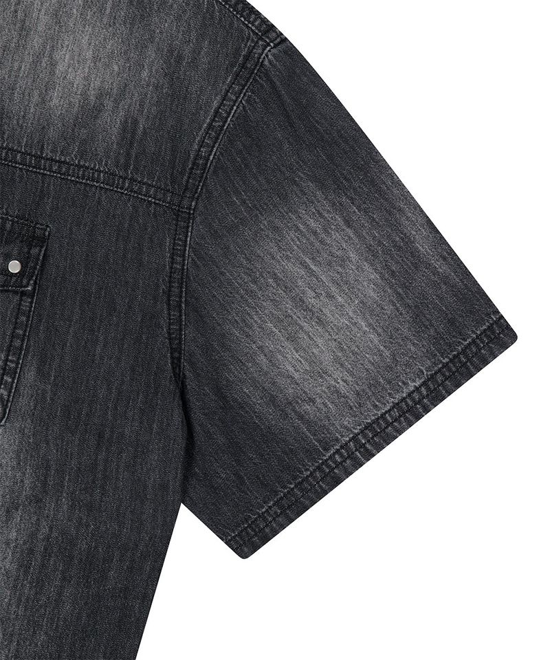 DENIM STUD HALF SHIRT