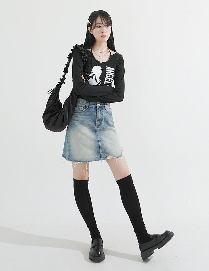 Choker Neck Cropped T-shirt