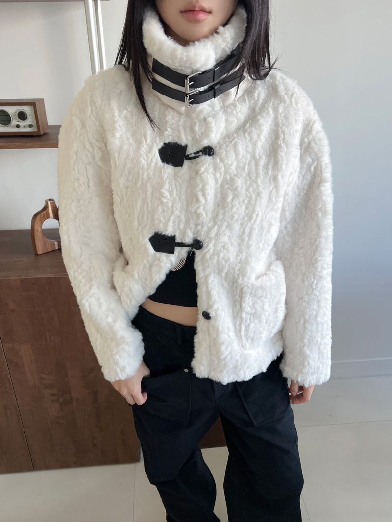 Coco Duffle High-Neck Short Fur Jacket