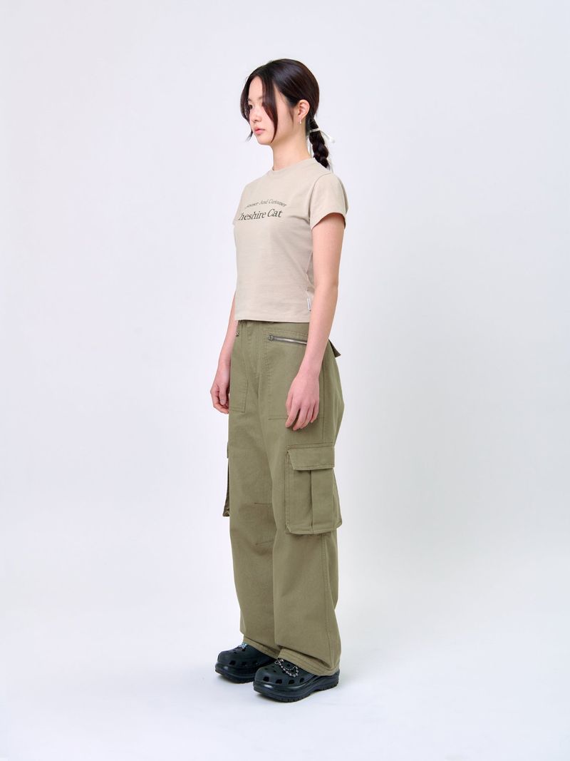 ZIP-POCKET CARGO PANTS_Khaki
