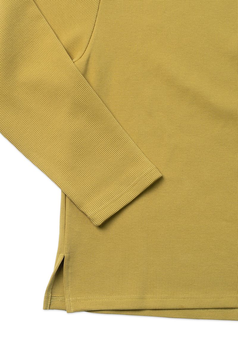 Waffle button t-shirt_mustard