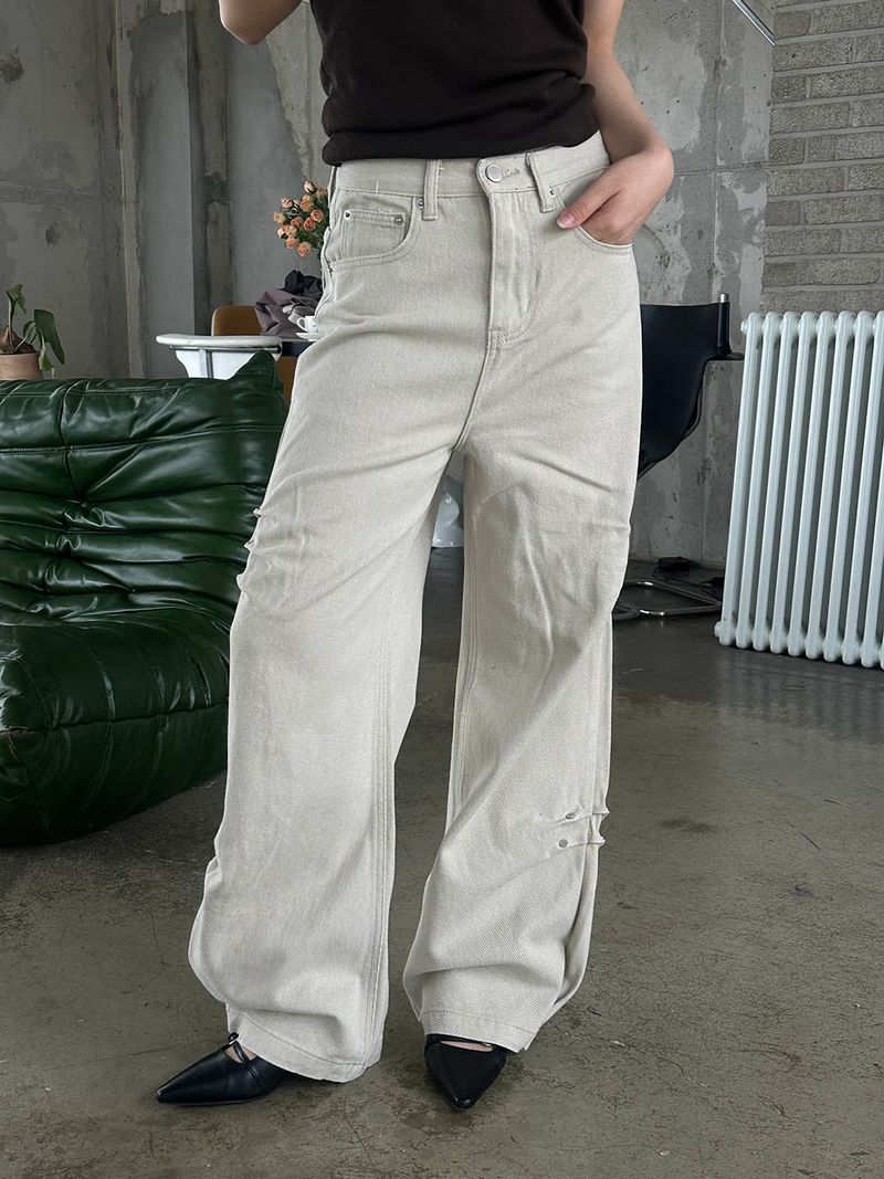 MUZESEOUL(ミューズソウル)の「Cotton wide rivet pants(3color)(Pants)」