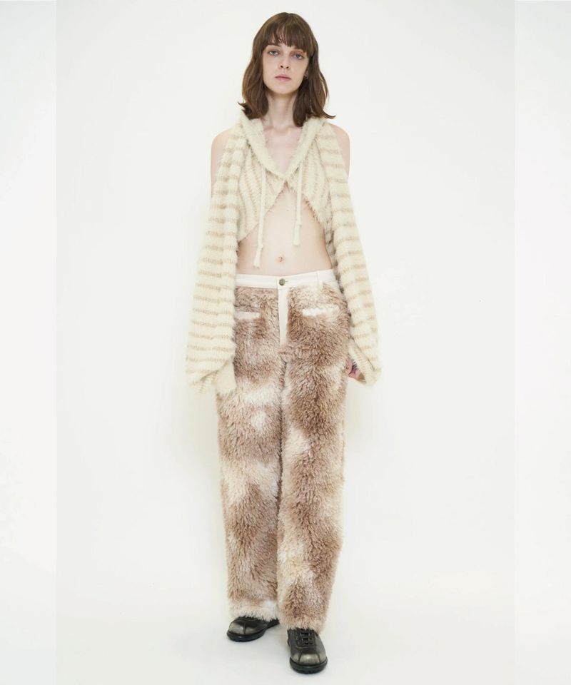 FAKE FUR STRAIGHT PANTS