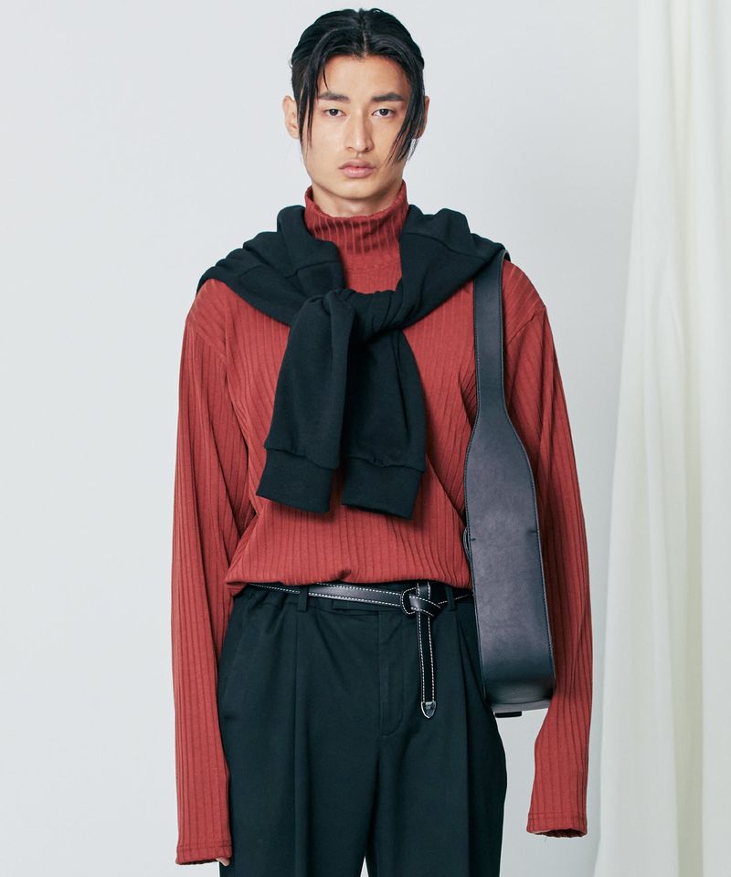 harris silky turtle neck long sleeve burgandy