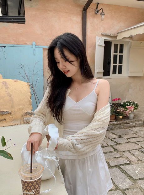 SHOPPERLAND(ショッパーランド)の「Line Slim Frill Rib Sleeveless (3color)(Tops)」