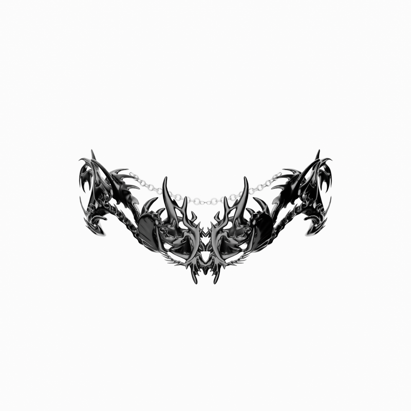 Kmeric（ ケメリック）の「黒骨 3Dプリントの首輪 チョーカー（アクセサリー）」