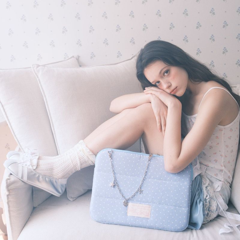 Star Chain Notebook Pouch_cotton sky
