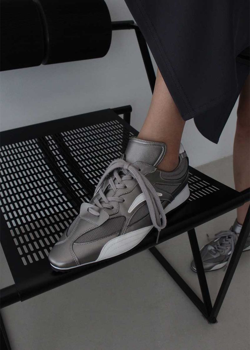 SILVER STILETTO SNEAKERS