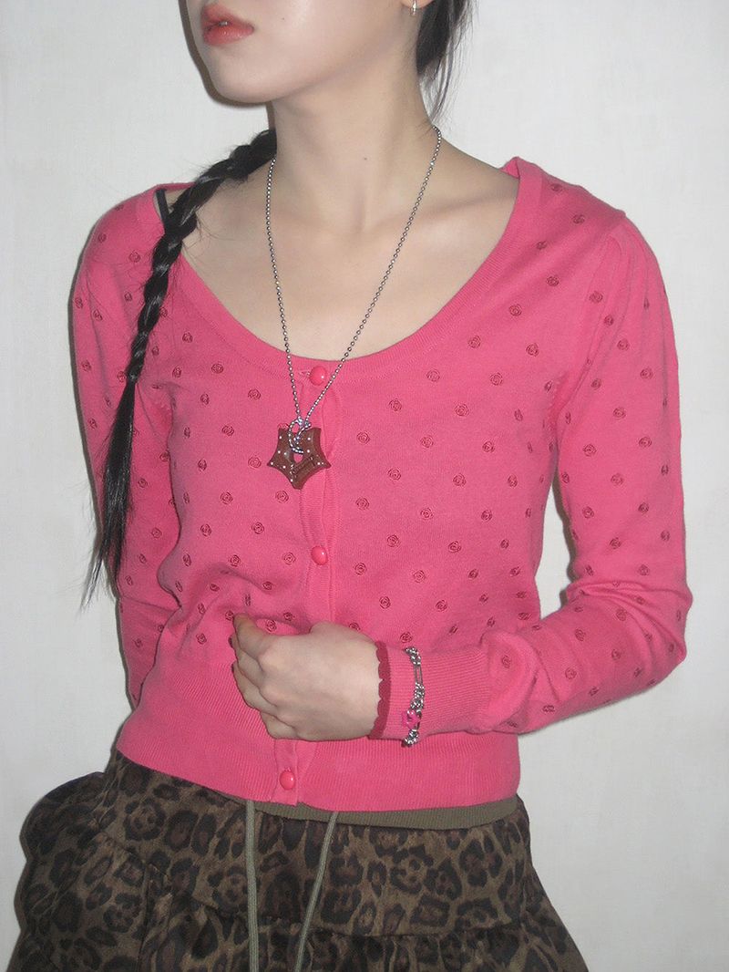 gleaming star dot necklace [brown]