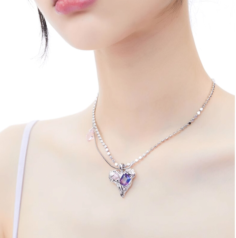 [IVE WONYOUNG , ITZY YEJI Pick] Lovely Cubic Heart Necklace
