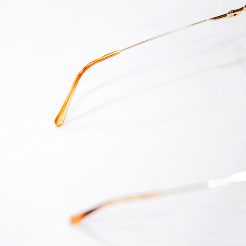 Knouun Round titanium glasses CODE. 103. D Sizzy Gold 