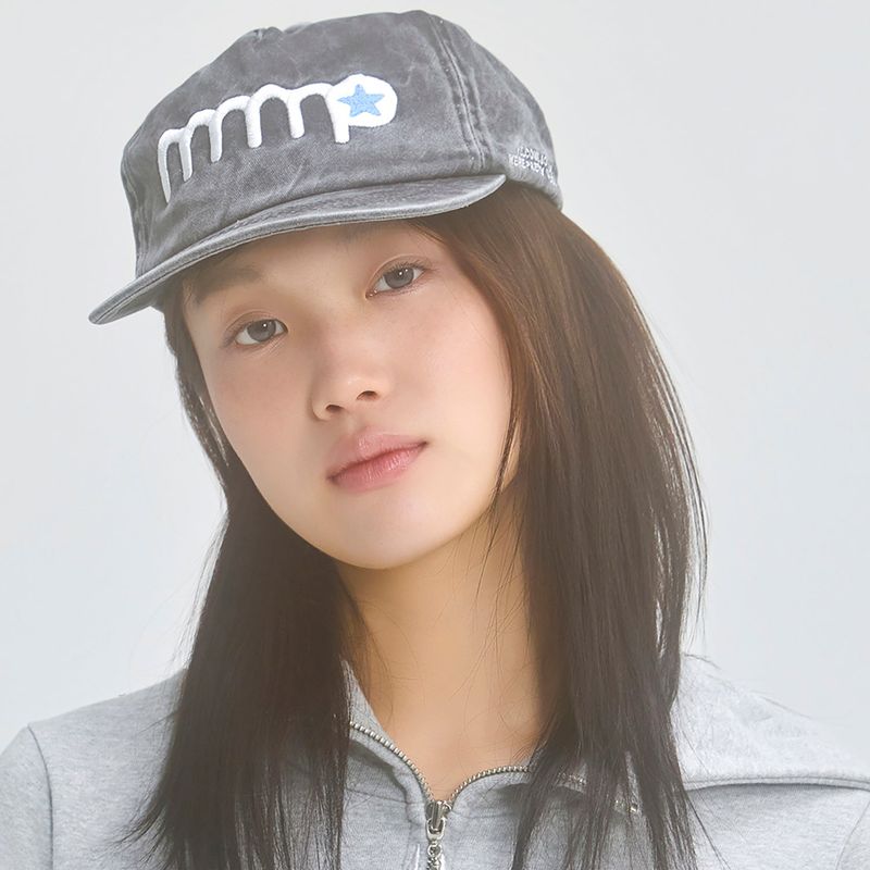 mnmp Star Logo Cap Washed Black