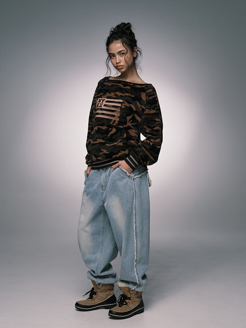 NYX FLUFFY OFF SHOULDER KHAKI