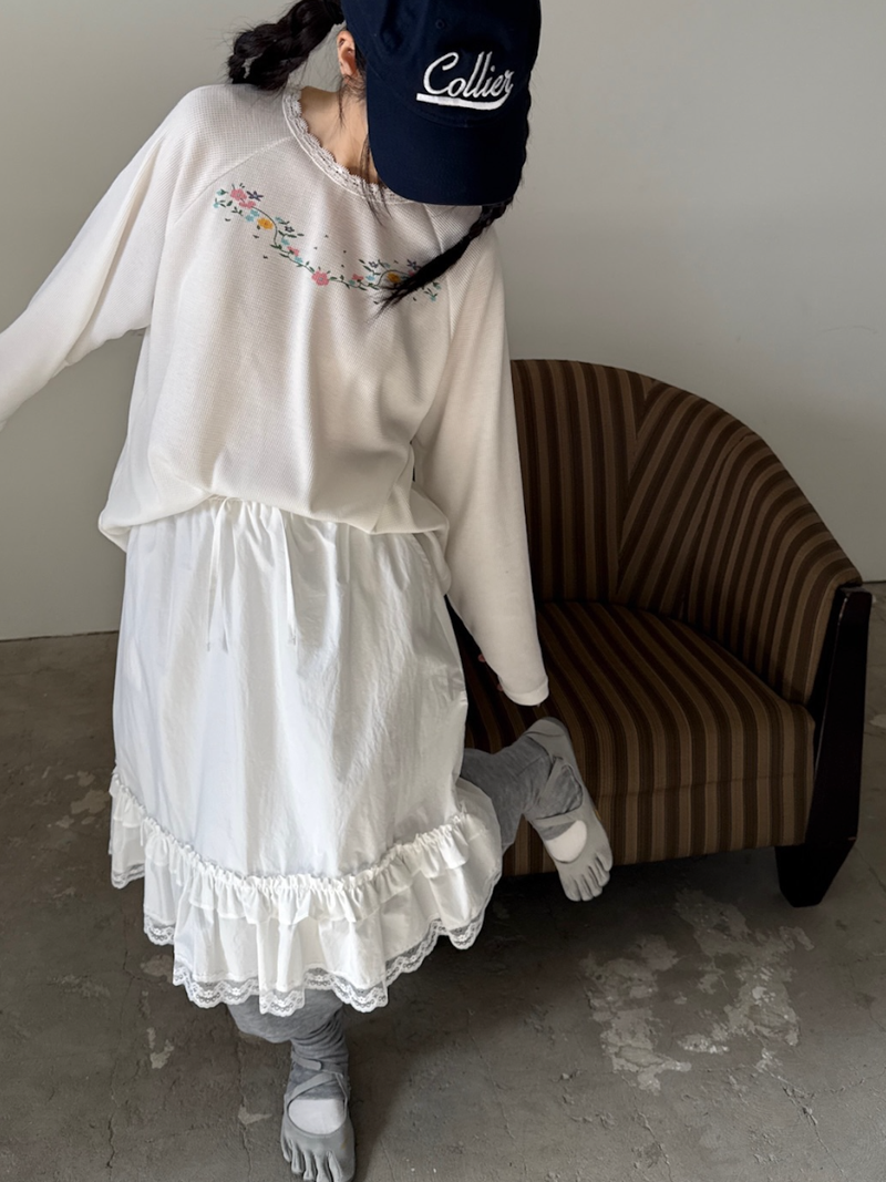 garden waffle lace T
