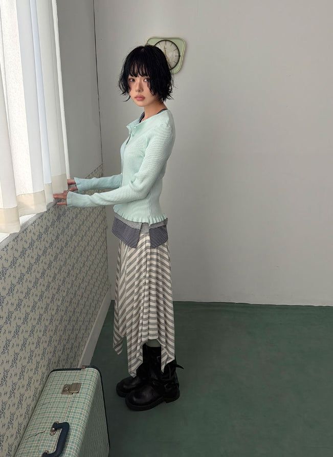 SWAY STRIPE UNBAL SKIRT