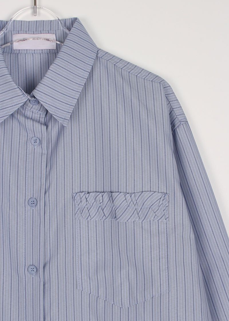STRIPE FRILL SHIRT