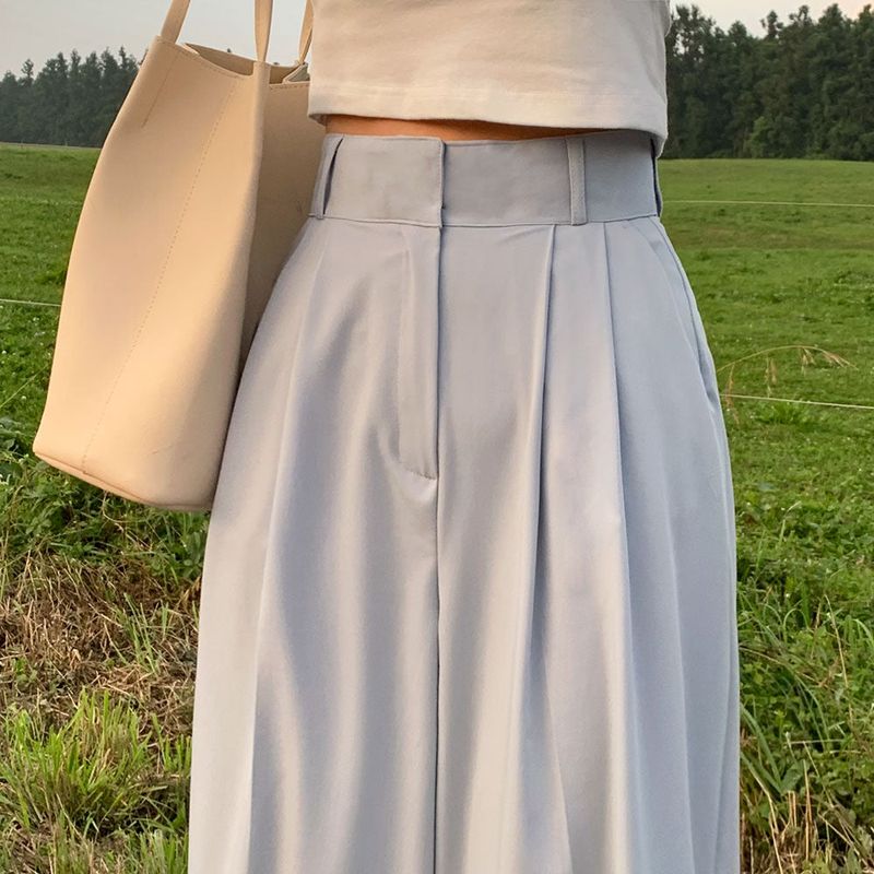 [Bellide made / Short, Long] Summer version two-pintuck wide slacks