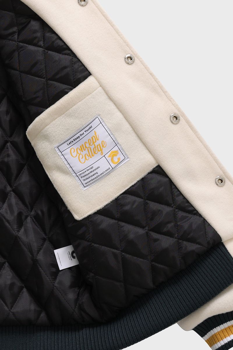All Ivory graduation cap patch Unisex Varsity Jacket