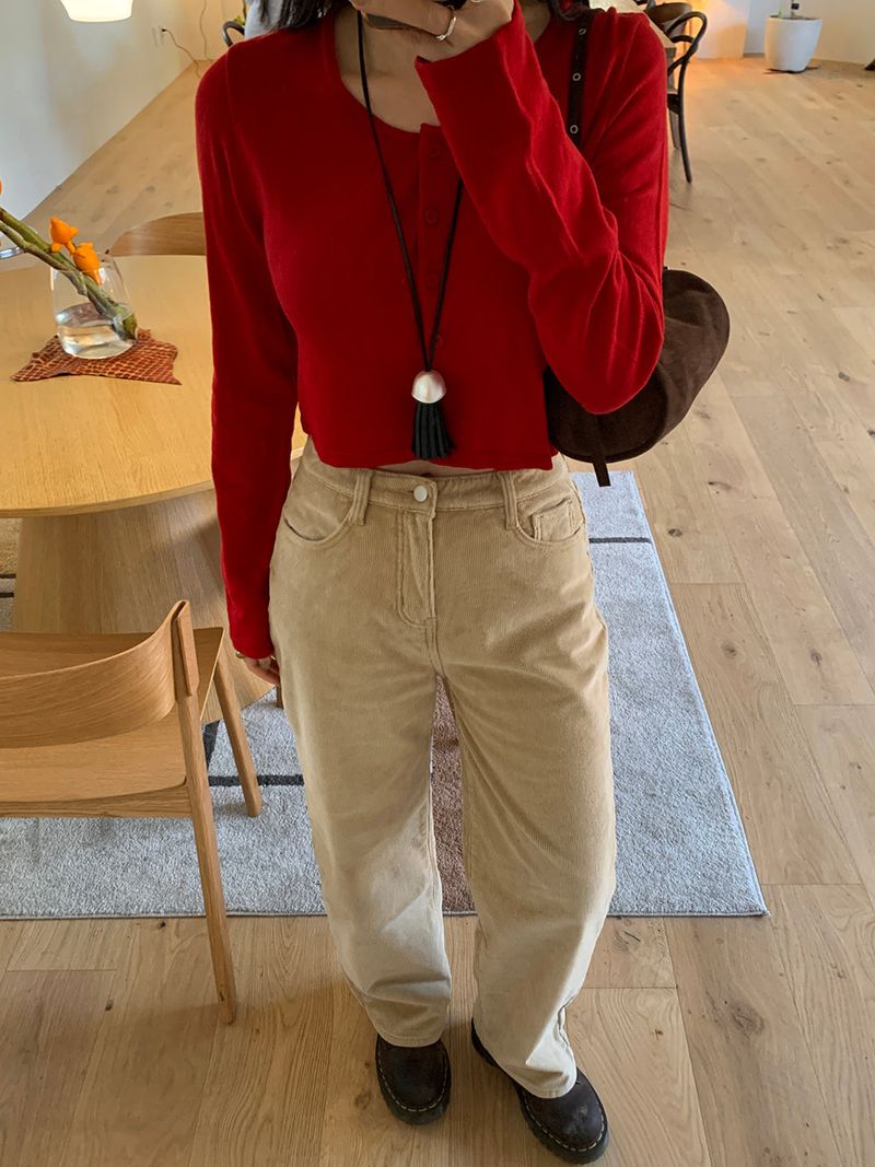 [MADE] PRINKLE LAYERED CROP CARDIGAN