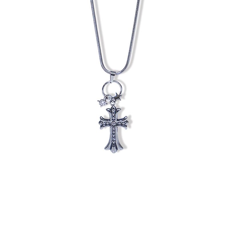 antique cross cubic necklace