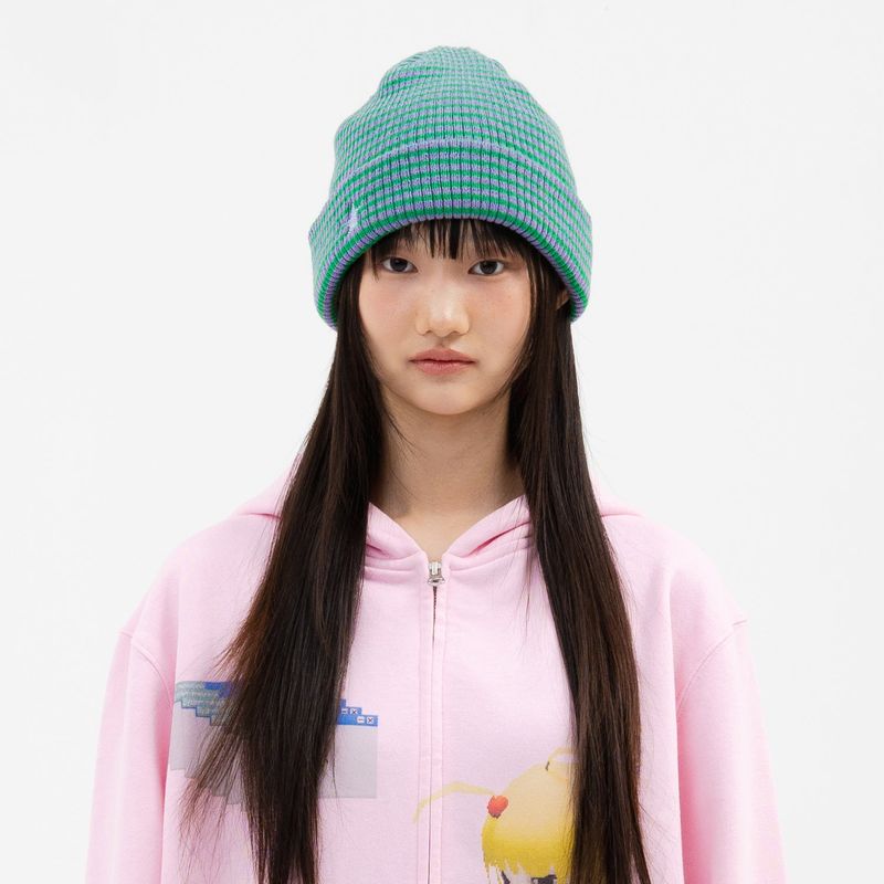 WEBHOUSE（ウェブハウス）の「ツイスター スター ストライプ ビーニー - グリーン（帽子）」