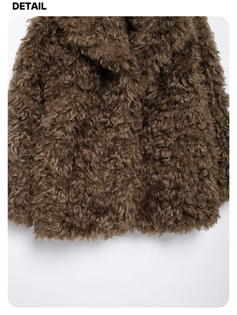 Dark Brown Poodle Fur Jacket