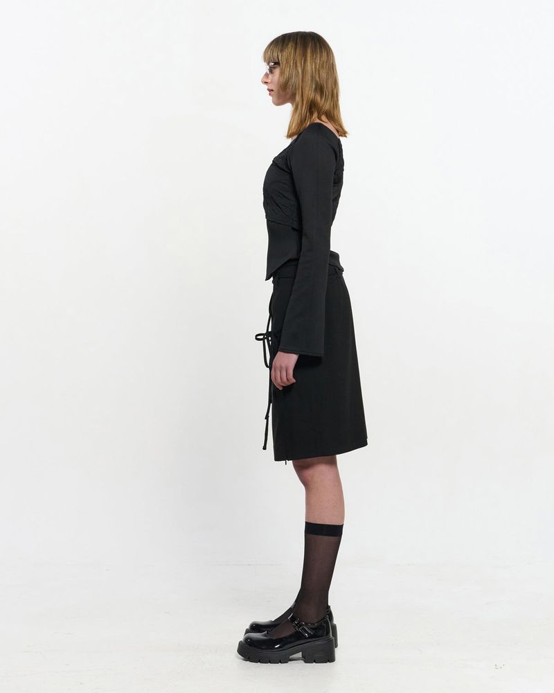 Cross-Draped Top _ BLACK