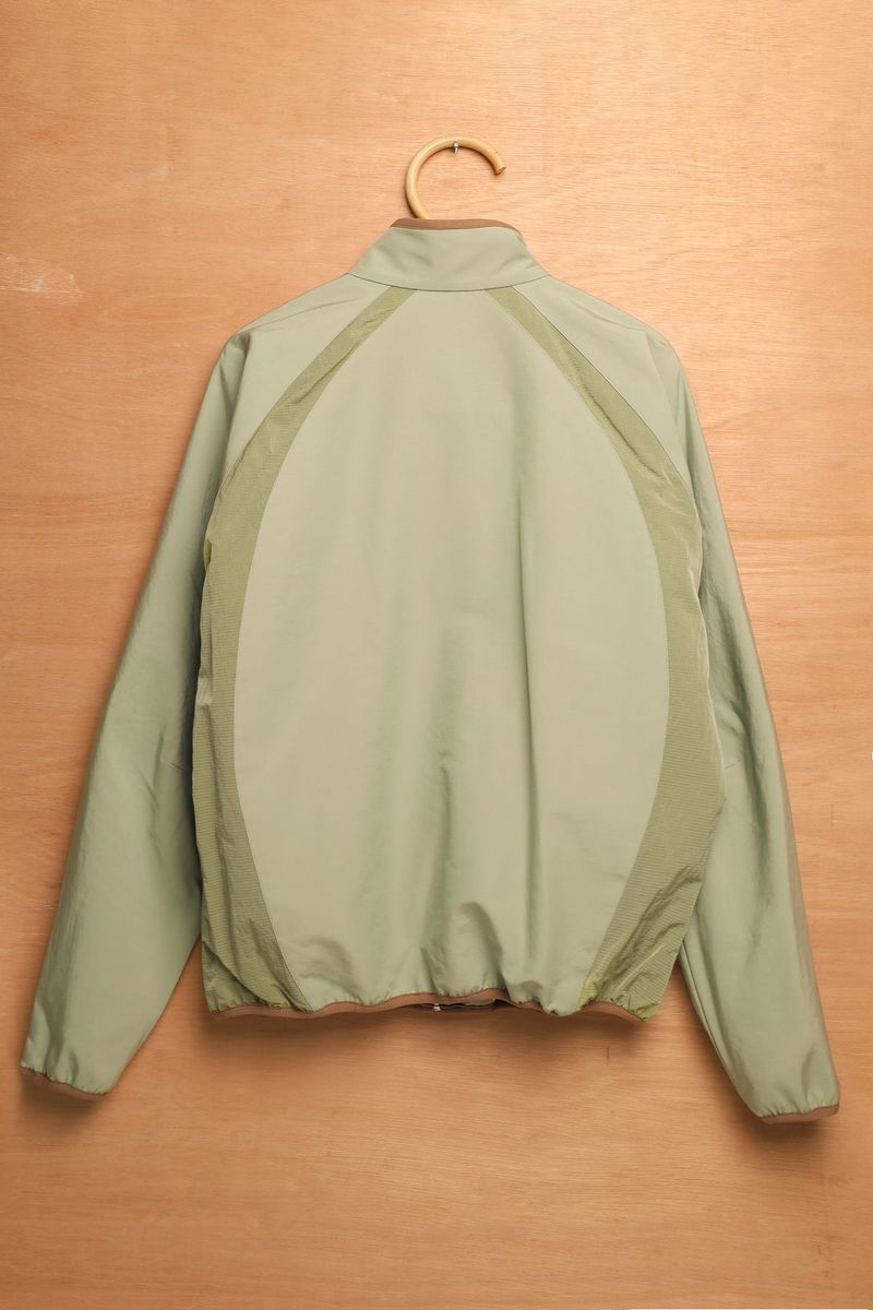 ASYMMETRIC WAVE ZIPPED JACKET-EARTHY GREEN